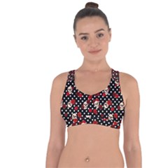 Skulls And Roses Cross String Back Sports Bra