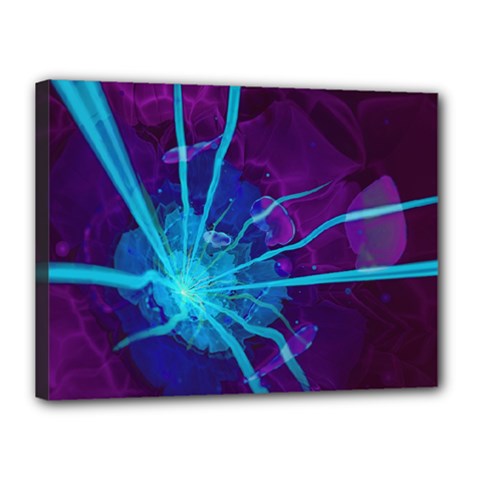 Beautiful Bioluminescent Sea Anemone Fractalflower Canvas 16  X 12  by jayaprime