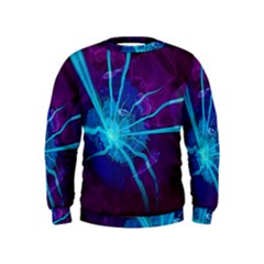 Beautiful Bioluminescent Sea Anemone Fractalflower Kids  Sweatshirt