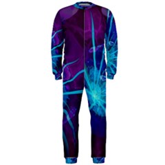 Beautiful Bioluminescent Sea Anemone Fractalflower Onepiece Jumpsuit (men)  by jayaprime