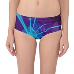 Beautiful Bioluminescent Sea Anemone Fractalflower Mid-waist Bikini Bottoms by jayaprime