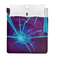 Beautiful Bioluminescent Sea Anemone Fractalflower Duvet Cover Double Side (full/ Double Size) by jayaprime