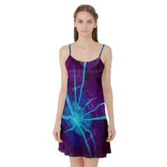 Beautiful Bioluminescent Sea Anemone Fractalflower Satin Night Slip by jayaprime