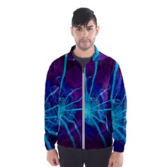 Beautiful Bioluminescent Sea Anemone Fractalflower Wind Breaker (men) by jayaprime