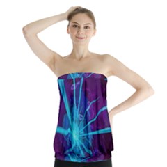 Beautiful Bioluminescent Sea Anemone Fractalflower Strapless Top by jayaprime