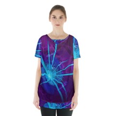 Beautiful Bioluminescent Sea Anemone Fractalflower Skirt Hem Sports Top