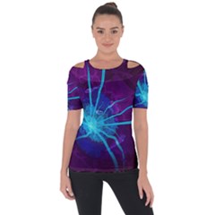 Beautiful Bioluminescent Sea Anemone Fractalflower Short Sleeve Top