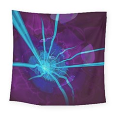 Beautiful Bioluminescent Sea Anemone Fractalflower Square Tapestry (large) by jayaprime