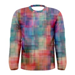 Rainbow Prism Plaid  Men s Long Sleeve Tee by KirstenStar