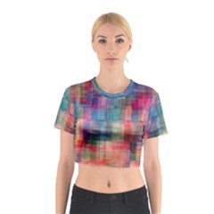 Rainbow Prism Plaid  Cotton Crop Top by KirstenStar