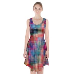 Rainbow Prism Plaid  Racerback Midi Dress by KirstenStar