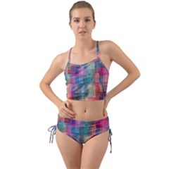 Rainbow Prism Plaid  Mini Tank Bikini Set