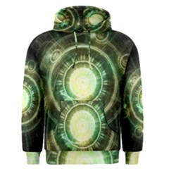 Green Chaos Clock, Steampunk Alchemy Fractal Mandala Men s Pullover Hoodie by jayaprime