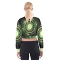 Green Chaos Clock, Steampunk Alchemy Fractal Mandala Cropped Sweatshirt View2