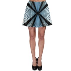 6th Dimension Metal Abstract Obtained Through Mirroring Skater Skirt by Celenk