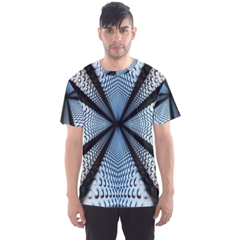 6th Dimension Metal Abstract Obtained Through Mirroring Men s Sports Mesh Tee by Celenk