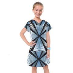 6th Dimension Metal Abstract Obtained Through Mirroring Kids  Drop Waist Dress