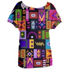 Abstract A Colorful Modern Illustration Women s Oversized Tee