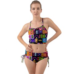 Abstract A Colorful Modern Illustration Mini Tank Bikini Set