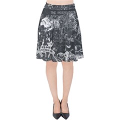 Graffiti Velvet High Waist Skirt