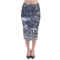 Graffiti Velvet Midi Pencil Skirt by ValentinaDesign