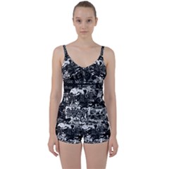 Graffiti Tie Front Two Piece Tankini