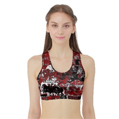 Graffiti Sports Bra With Border by ValentinaDesign