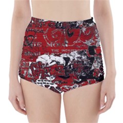 Graffiti High-waisted Bikini Bottoms