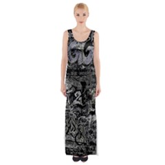 Graffiti Maxi Thigh Split Dress by ValentinaDesign