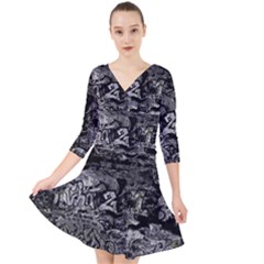 Graffiti Quarter Sleeve Front Wrap Dress	 by ValentinaDesign