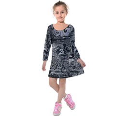 Graffiti Kids  Long Sleeve Velvet Dress