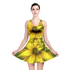 Beautiful Yellow-green Meadow Of Daffodil Flowers Reversible Skater Dress by jayaprime