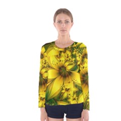 Beautiful Yellow-green Meadow Of Daffodil Flowers Women s Long Sleeve Tee