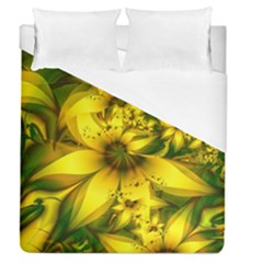 Beautiful Yellow-green Meadow Of Daffodil Flowers Duvet Cover (queen Size) by jayaprime