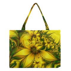 Beautiful Yellow-green Meadow Of Daffodil Flowers Medium Tote Bag by jayaprime