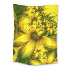 Beautiful Yellow-green Meadow Of Daffodil Flowers Medium Tapestry by jayaprime