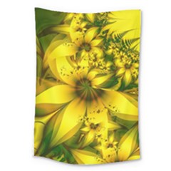 Beautiful Yellow-green Meadow Of Daffodil Flowers Large Tapestry by jayaprime