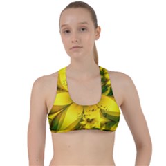 Beautiful Yellow-green Meadow Of Daffodil Flowers Criss Cross Racerback Sports Bra