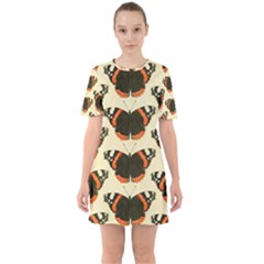 Butterfly Butterflies Insects Sixties Short Sleeve Mini Dress