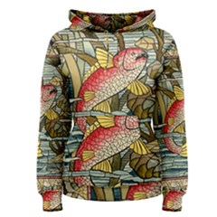 Fish Underwater Cubism Mosaic Women s Pullover Hoodie by Celenk