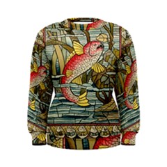 Fish Underwater Cubism Mosaic Women s Sweatshirt by Celenk