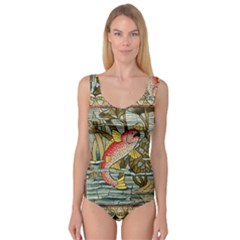 Fish Underwater Cubism Mosaic Princess Tank Leotard  by Celenk