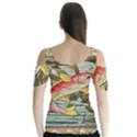 Fish Underwater Cubism Mosaic Butterfly Sleeve Cutout Tee  View2