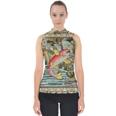 Fish Underwater Cubism Mosaic Shell Top by Celenk