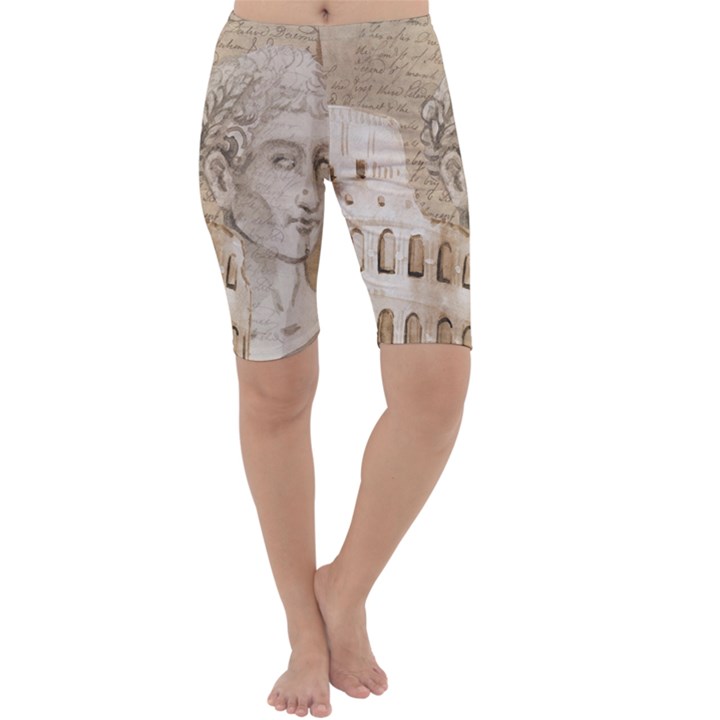 Colosseum Rome Caesar Background Cropped Leggings 