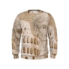 Colosseum Rome Caesar Background Kids  Sweatshirt by Celenk