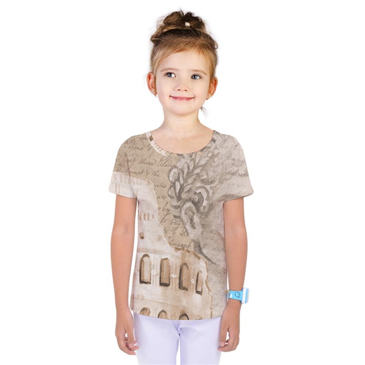 Colosseum Rome Caesar Background Kids  One Piece Tee