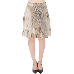 Colosseum Rome Caesar Background Velvet High Waist Skirt