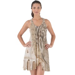 Colosseum Rome Caesar Background Show Some Back Chiffon Dress