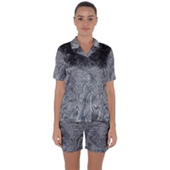 Abstract Art Decoration Design Satin Short Sleeve Pyjamas Set by Celenk